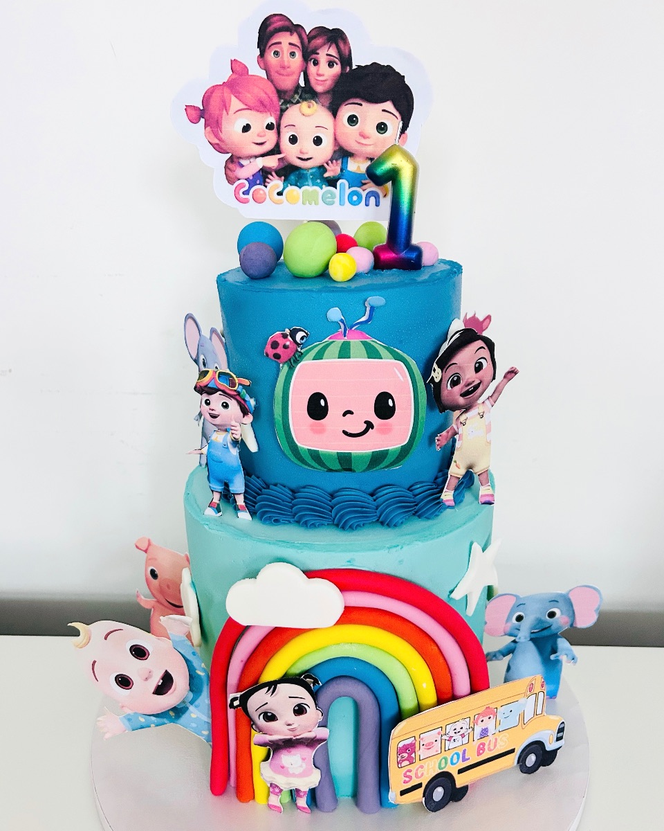 Two-tier celebration cake by Blossom Bakery, Chelmsford