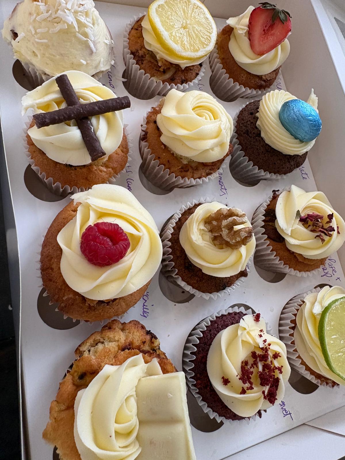 Twelve-box of taster cupcakes by Blossom Bakery